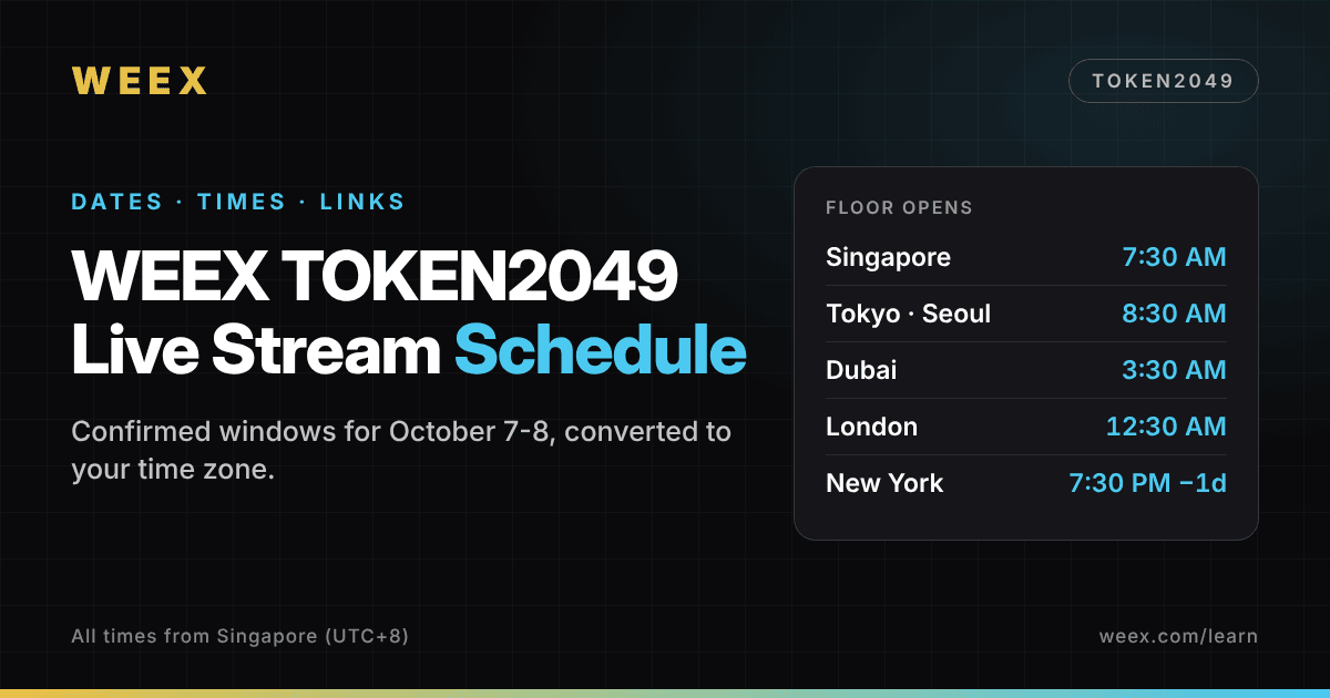 WEEX TOKEN2049 Live Stream Schedule: Dates, Times and Links