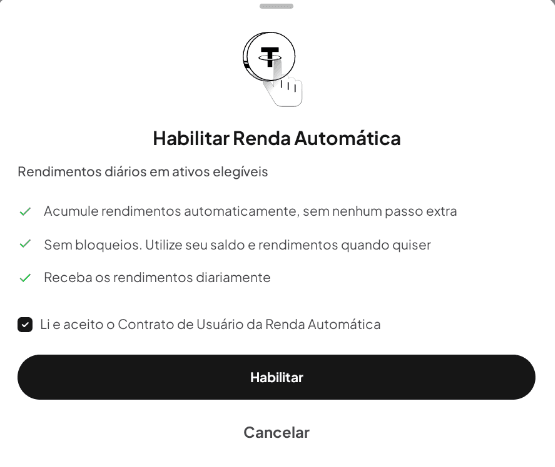 Экран активации Auto-Earn в приложении WEEX