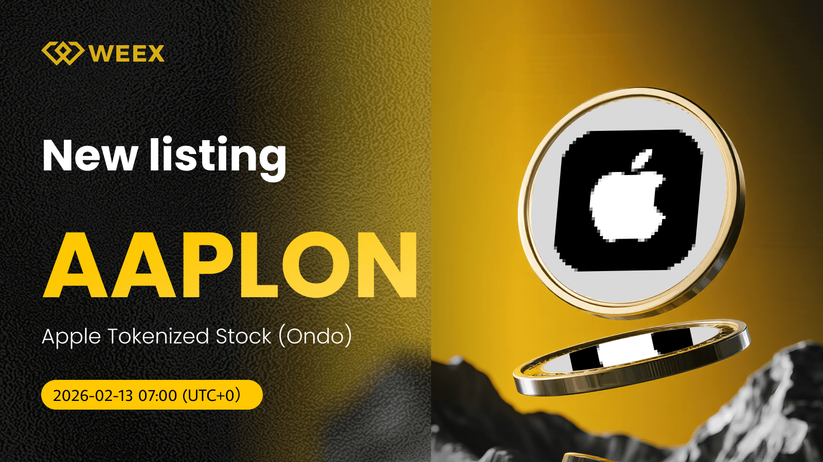 Acciones tokenizadas de Apple (Ondo) (AAPLON) listadas en WEEX