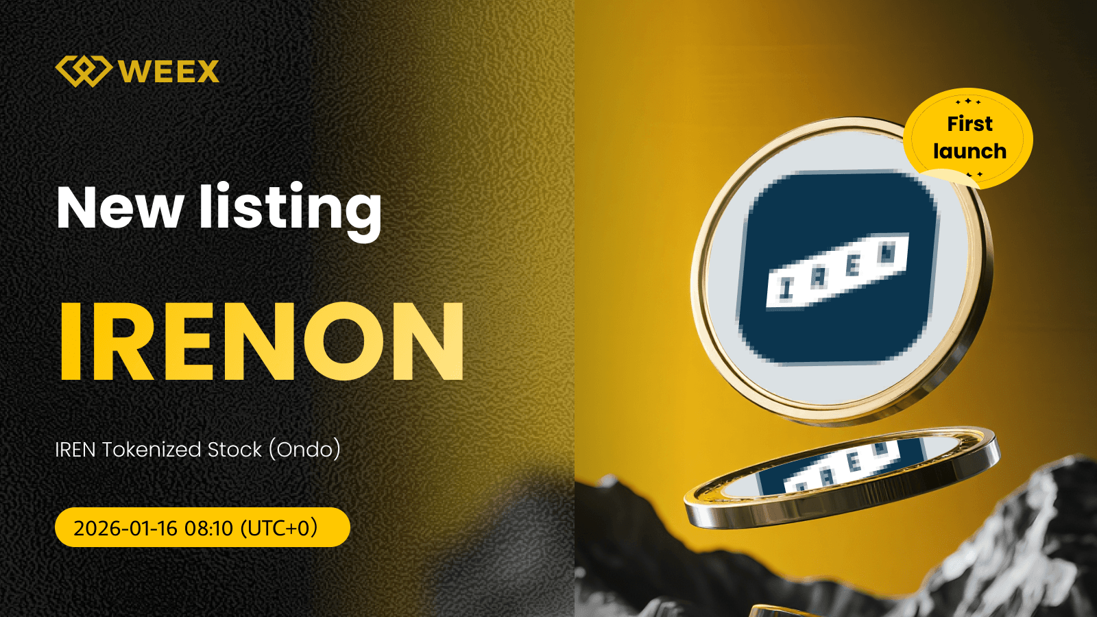 IRENON USDT交易對上幣於WEEX現貨市場