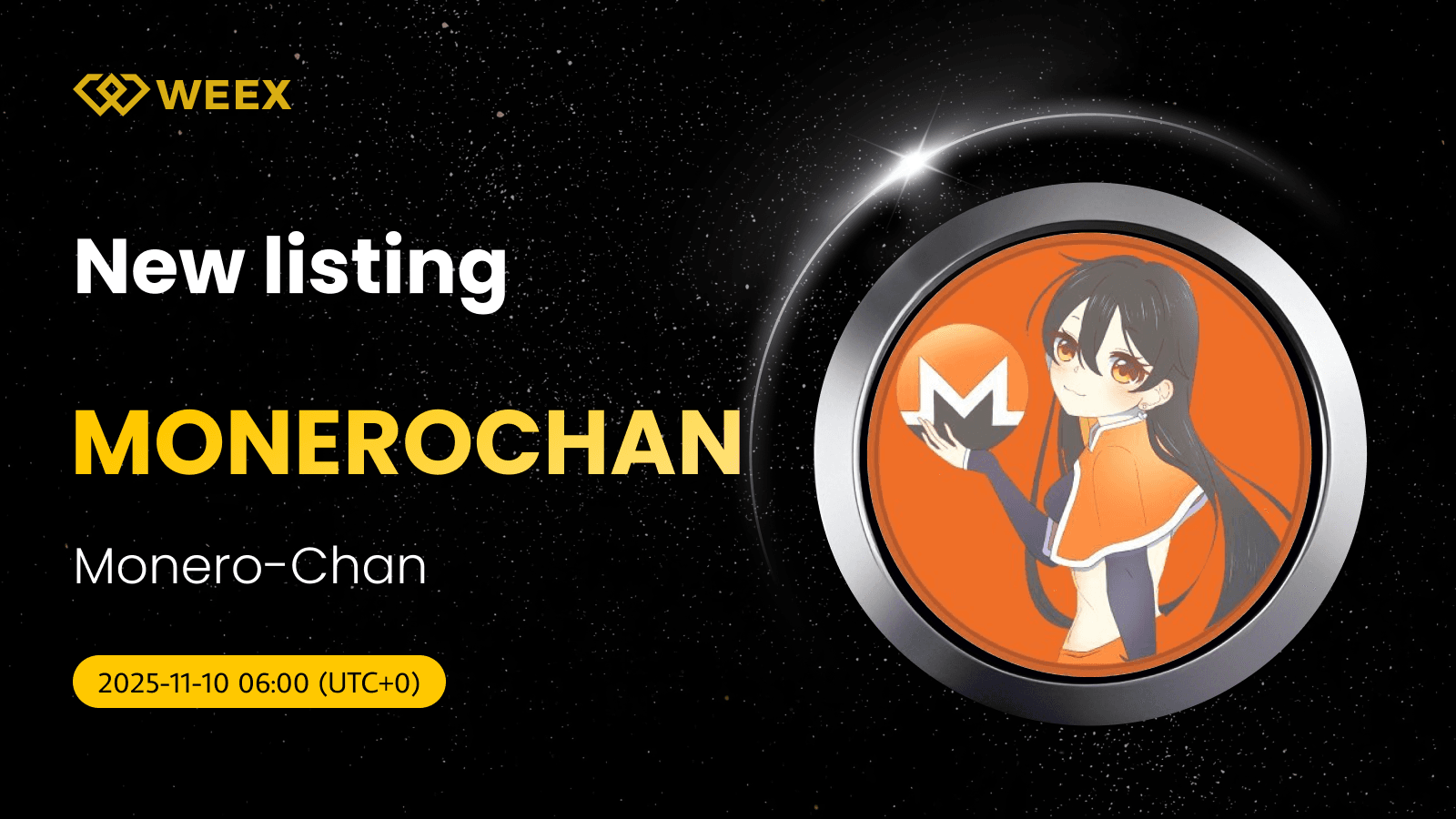 MONEROCHAN USDT Coin котируется на WEEX Spot Trading