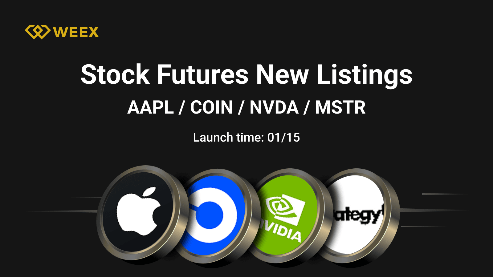 在 WEEX 交易 AAPL、NVDA、COIN 和 MSTR USDT 合約