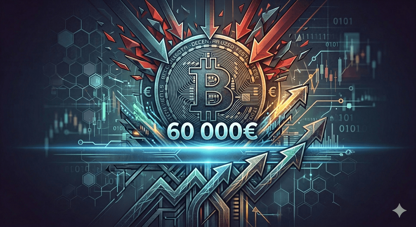 Цена Биткоина в евро: устоит ли уровень €60 000?