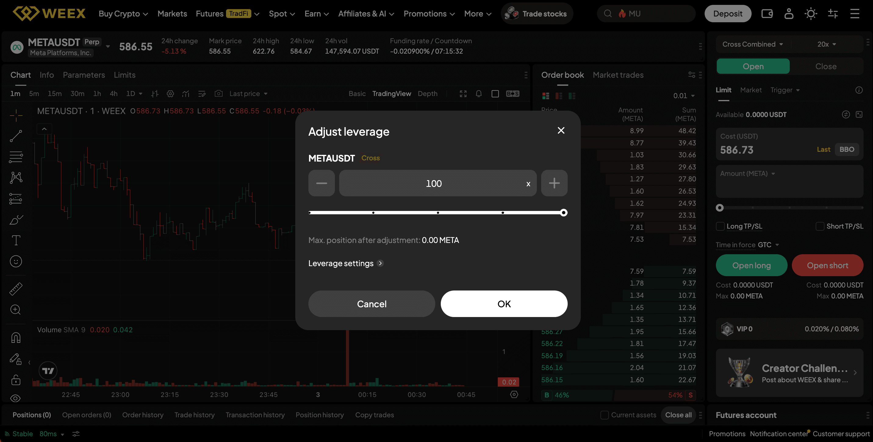 купить акции META на WEEX