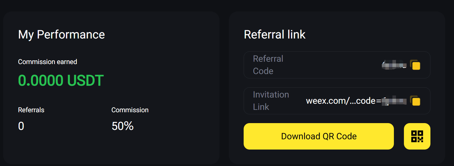 کد ارجاع خود را در WEEX به اشتراک بگذارید