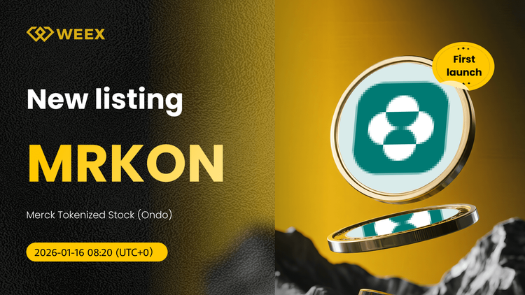 交易 MRKON USDT:Merck 代幣化股票 (Ondo) 在 WEEX 現貨
